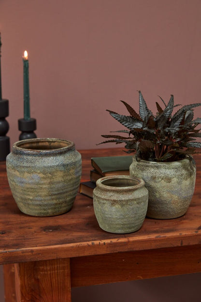 Earthy Blue Planter Pot