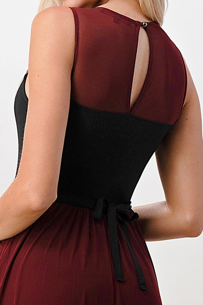 Elegant Sheer Maxi Dress with Lace Bodice and Flowing Skirt | Apparel | Kitchen + Metal