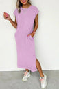 Carrot Mineral Wash Pocketed T-shirt Dress