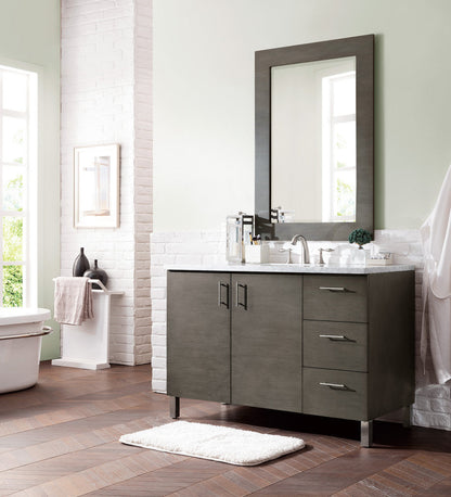 Metropolitan 48" Single Vanity Cabinet, Silver Oak