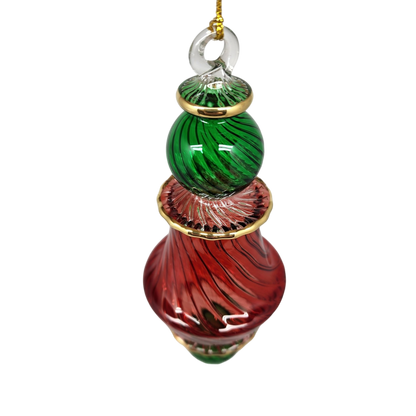 Egyptian Glass Two Tone Scalloped Vase Ornament