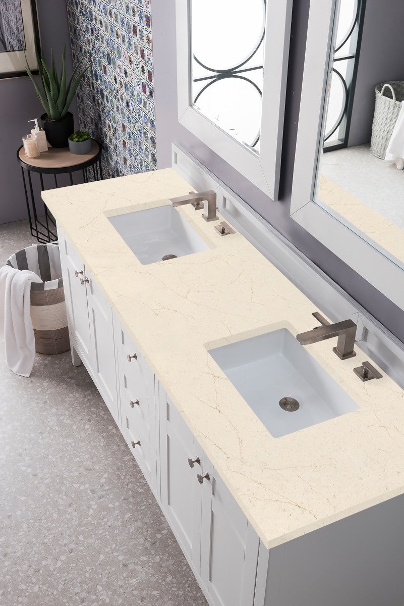 Palisades 72" Double Vanity Cabinet, Bright White