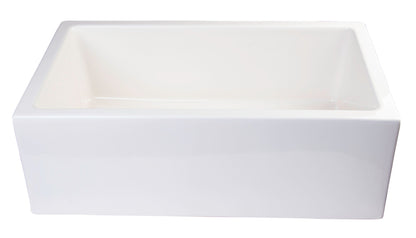 ALFI brand AB3018SB Smooth Apron Thick Wall Fireclay Single Bowl Farm Sink