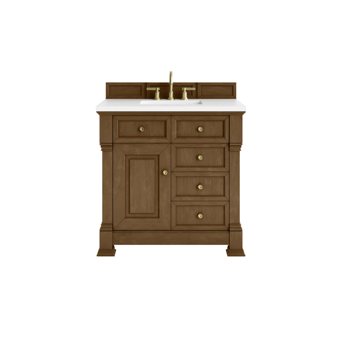James Martin 547-V36 Brookfield 36” Single Vanity – Black Onyx / Honey Oak / Pearl Charcoal