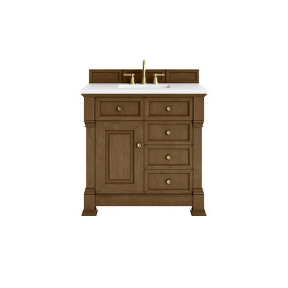 James Martin 547-V36 Brookfield 36” Single Vanity – Black Onyx / Honey Oak / Pearl Charcoal