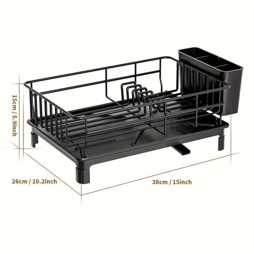 Dish Drying Rack with Drainboard and Drip Line