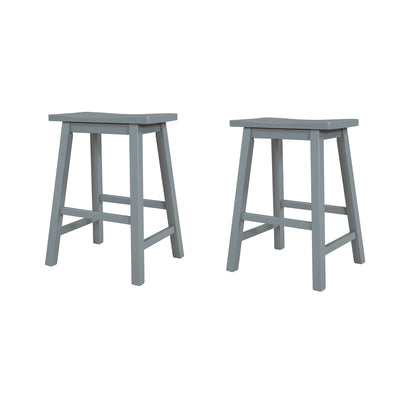 Farmhouse Rustic 2-piece Counter Height Wood Kitchen Dining Stools | Home Decor | Kitchen + Metal