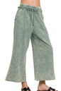 Zenana Washed French Terry Palazzo With Pockets