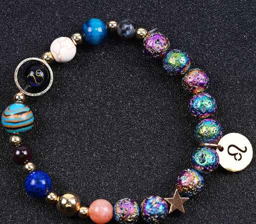 Blue San Volcanic Rock Constellation Bracelets – Colorful Twelve Constellations