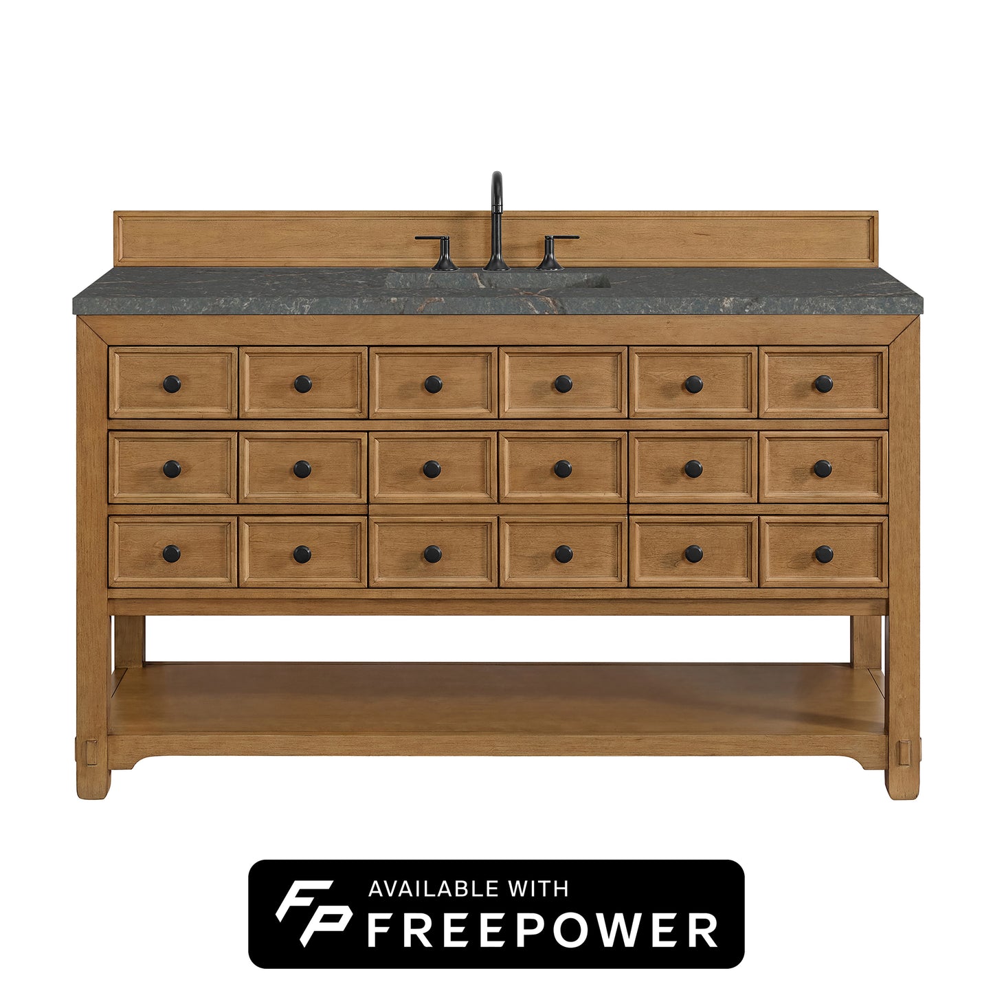 Malibu 60" Single Vanity Cabinet, Amber Birch