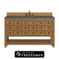 Malibu 60" Single Vanity Cabinet, Amber Birch