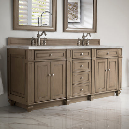 Bristol 72" Double Vanity Cabinet, Bright White