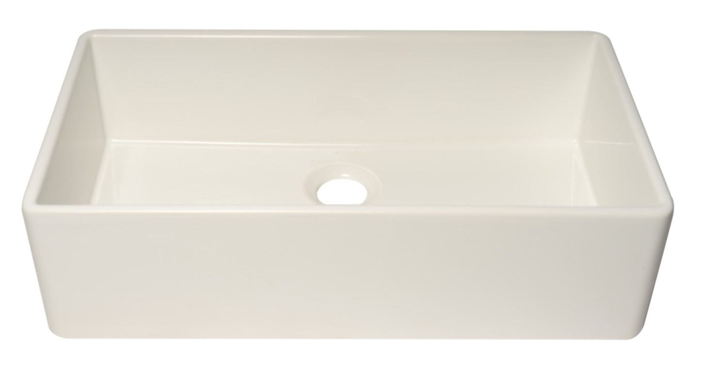 ALFI brand AB536 AB536-W White 36" Smooth Apron Single Bowl Fireclay Farm Sink