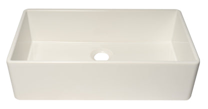 ALFI brand AB536 AB536-W White 36" Smooth Apron Single Bowl Fireclay Farm Sink