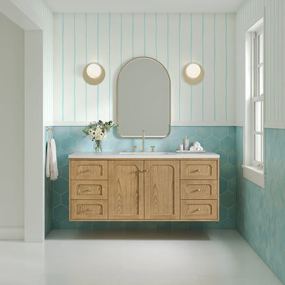 Laurent 60" Single Vanity, Light Natural Oak