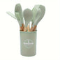 12Piece Grey Silicone Kitchen Utensil Set with Holder | Kitchen Accessories | Kitchen + Metal