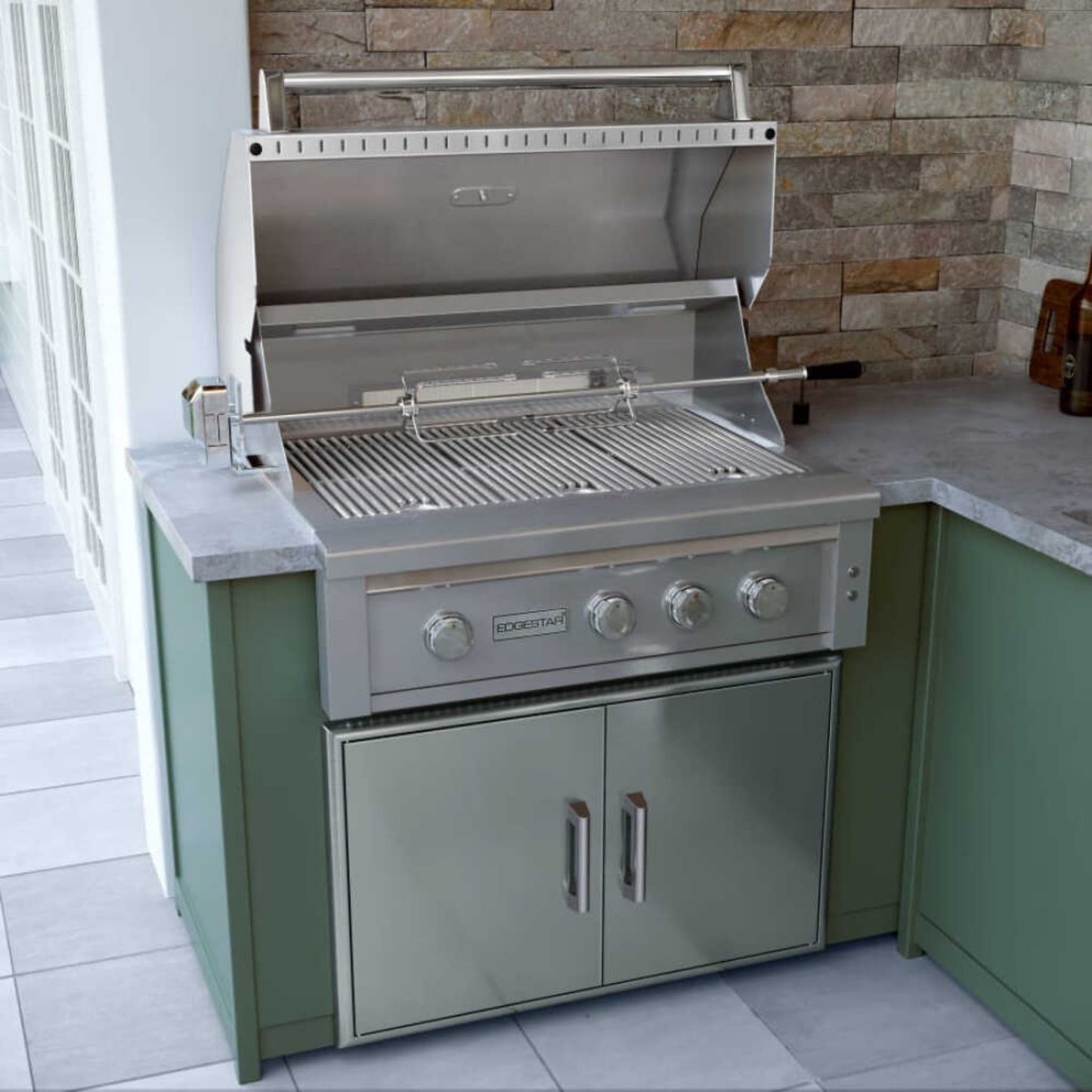 Edgestar 89K BTU 42" Built-In Natural Gas Grill With Insulated Jacket And Double Access Doors Insulated Jacket (SAK94627)