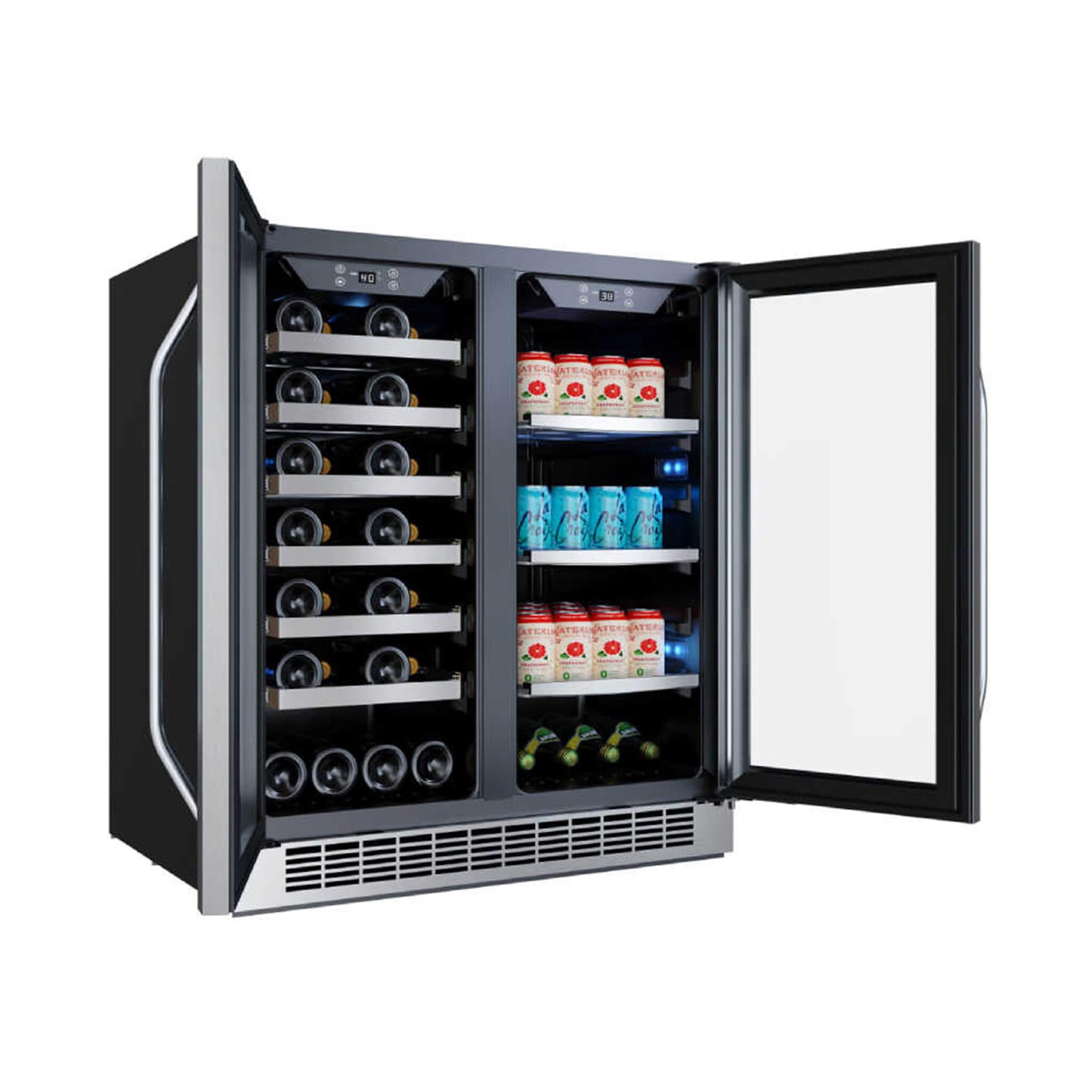 Edgestar 30" Wide 28 Bottle Built In Dual Zone Beverage Center With 86 Can Capacity (SAK35972)