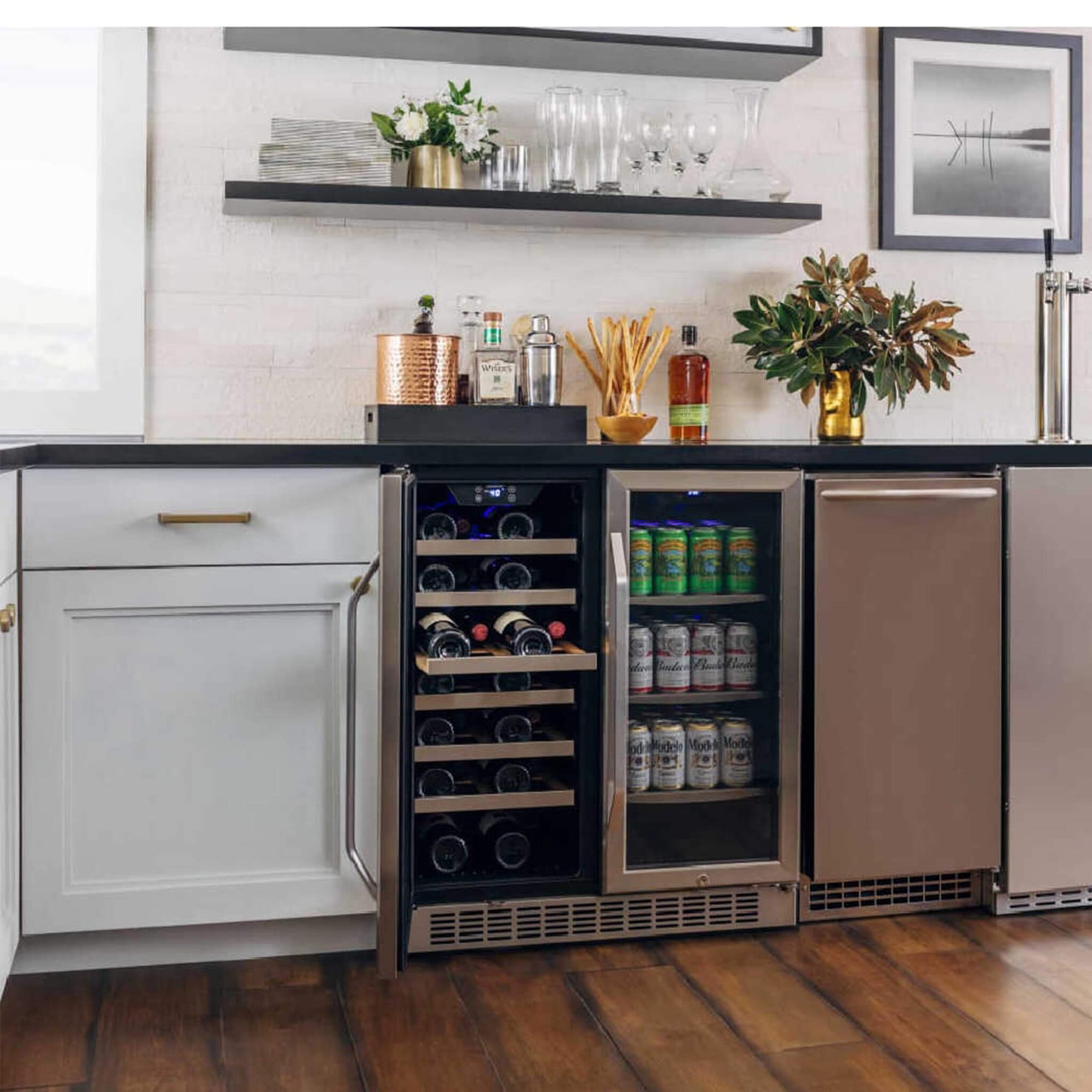 Edgestar 30" Wide 28 Bottle Built In Dual Zone Beverage Center With 86 Can Capacity (SAK35972)