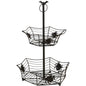 Metal Two Tier Spider Web Tray - 17 Inches tall