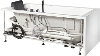 EAGO AM154ETL-L5 5 ft Acrylic White Rectangular Whirlpool Bathtub w Fixtures