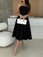 Solid Color Tube Dress Midi for Chic and Stylish Looks