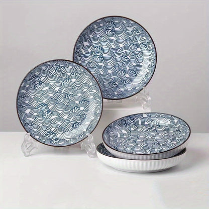 4Piece Japanese Ceramic Dinner Plates Set 1778 cm