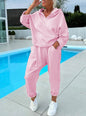 Solid Color Women's Sweatsuit Two-piece Hooded Set