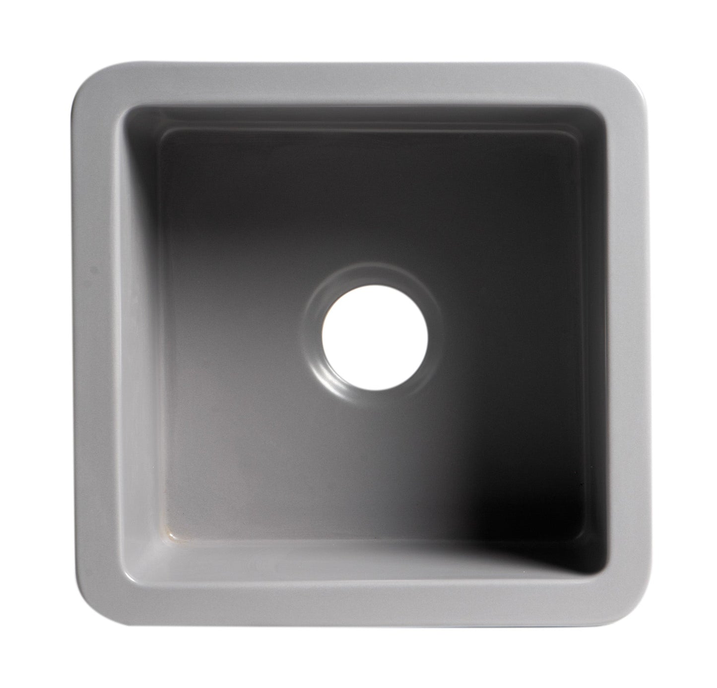 ALFI brand ABF1818S Square 18" x 18" Undermount / Drop In Fireclay Prep Sink