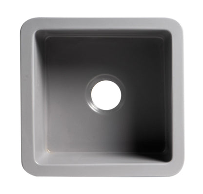 ALFI brand ABF1818S Square 18" x 18" Undermount / Drop In Fireclay Prep Sink