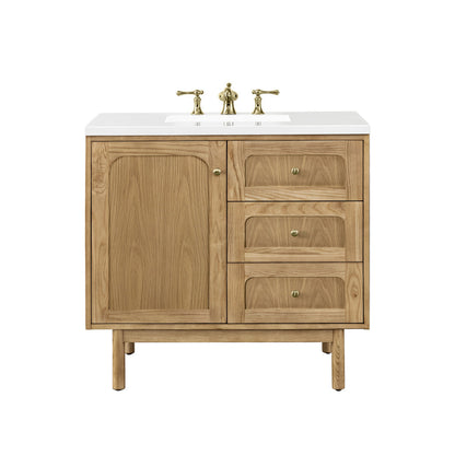 Laurent 36" Single Vanity Cabinet, Light Natural Oak