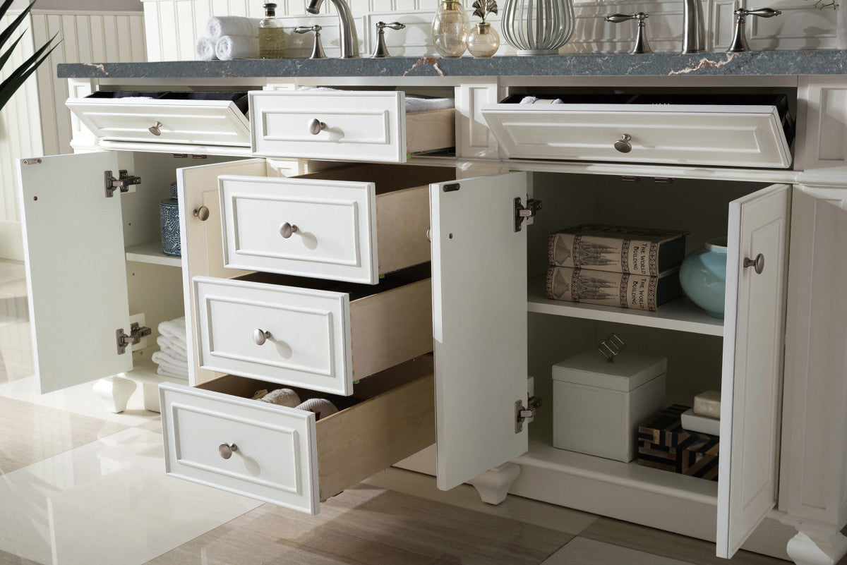 Bristol 72" Double Vanity Cabinet, Bright White
