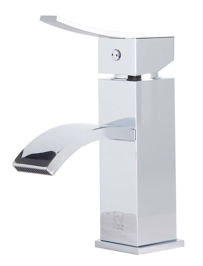 ALFI brand AB1258 Square Body Curved Spout Single Lever Bathroom Faucet