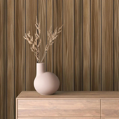 Natural Oak Vertical Slat Wallpaper