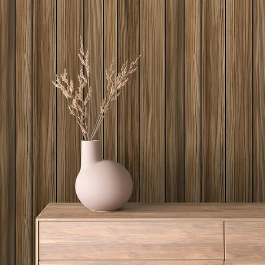 Natural Oak Vertical Slat Wallpaper