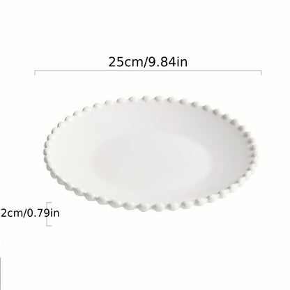 Elegant White Wave Ceramic Plate Luxe Minimalist Design