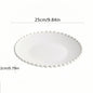 Elegant White Wave Ceramic Plate Luxe Minimalist Design