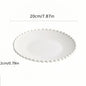 Elegant White Wave Ceramic Plate Luxe Minimalist Design