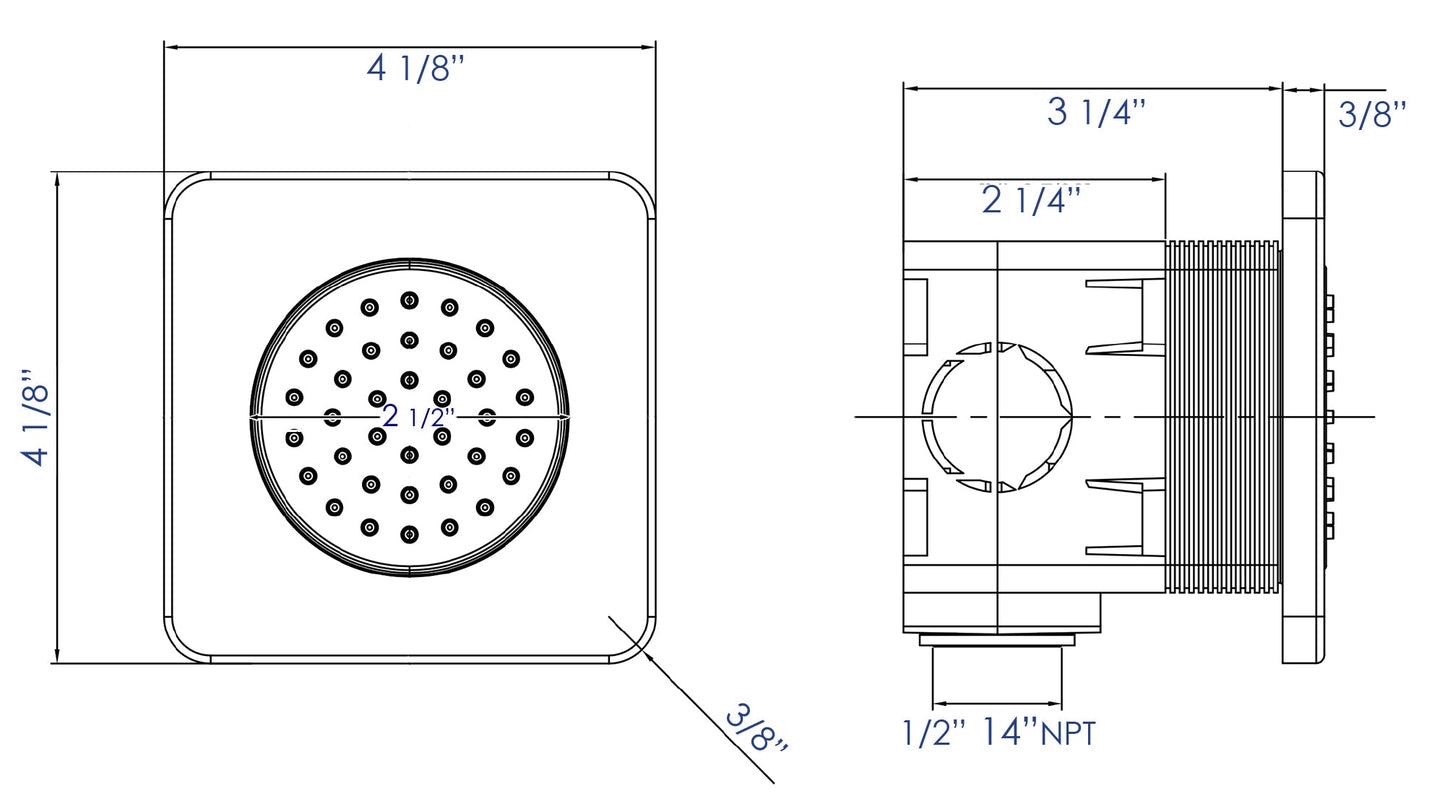 ALFI brand AB3801 Flush Mounted Shower Body Spray