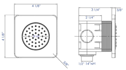 ALFI brand AB3801 Flush Mounted Shower Body Spray