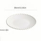 Elegant White Wave Ceramic Plate Luxe Minimalist Design