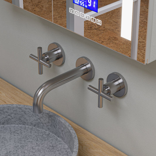 ALFI brand AB1035 8" Widespread Wall-Mounted Cross Handle Faucet