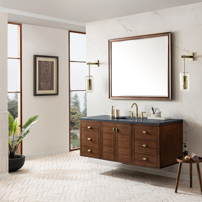 Amberly 60" Single Vanity Cabinet, Mid-Century Walnut