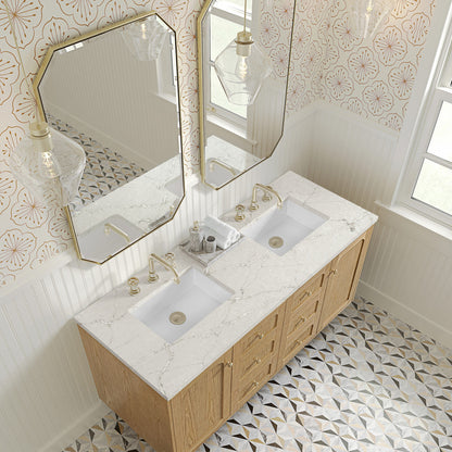 Laurent 60" Double Vanity, Light Natural Oak