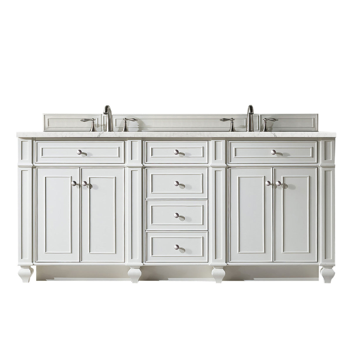 Bristol 72" Double Vanity Cabinet, Bright White
