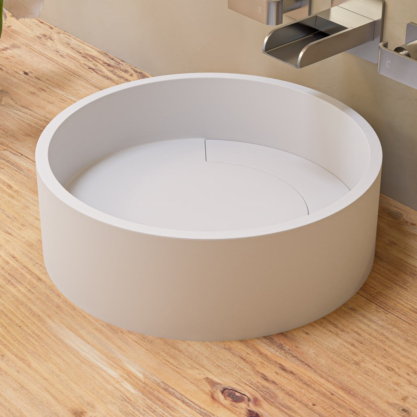 ALFI brand  ABRS15R 15" Round White Matte Solid Surface Resin Sink