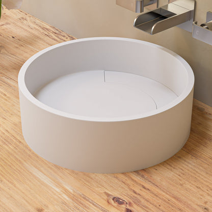 ALFI brand  ABRS15R 15" Round White Matte Solid Surface Resin Sink