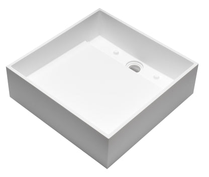 ALFI brand  ABRS14S 14" Square White Matte Solid Surface Resin Sink