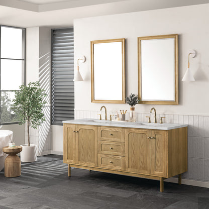 Laurent 72" Double Vanity Cabinet, Light Natural Oak