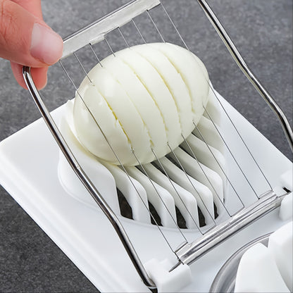 Stainless steel multifunctional egg slicer and cutter tool for efficient kitchen food preparation